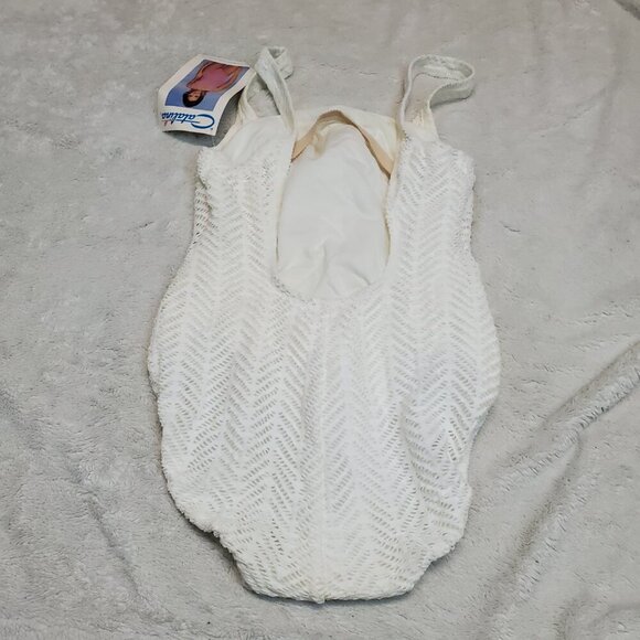 NWT Catalina VTG White Eyelet Romantic Cottagecore One Piece Swimsuit‎ Swim 16 - Picture 6 of 9